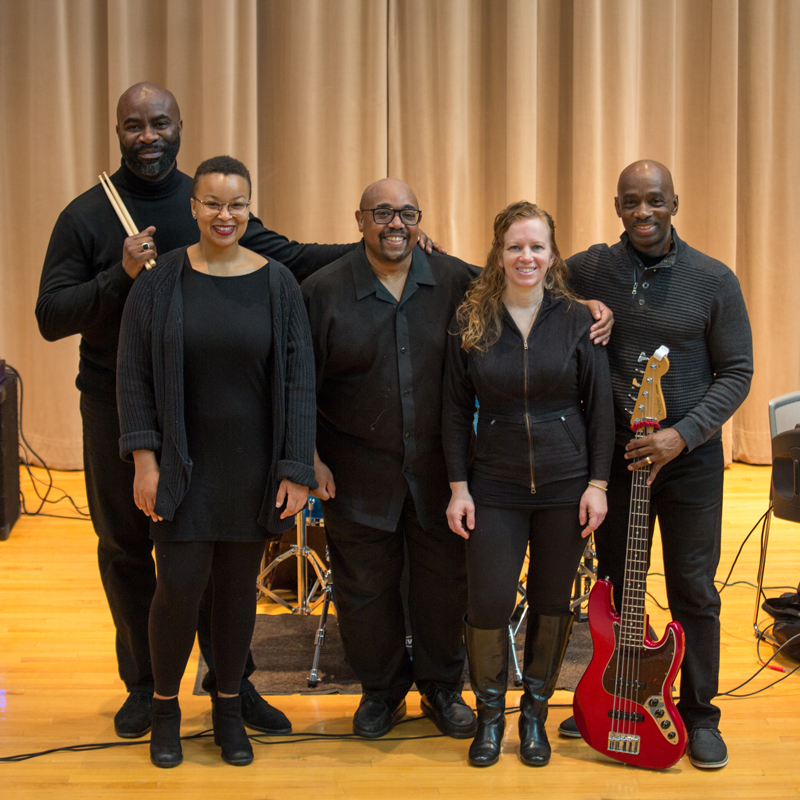 George Russell, Jr. & Co performs gospel and spiritual music for school assemblies.