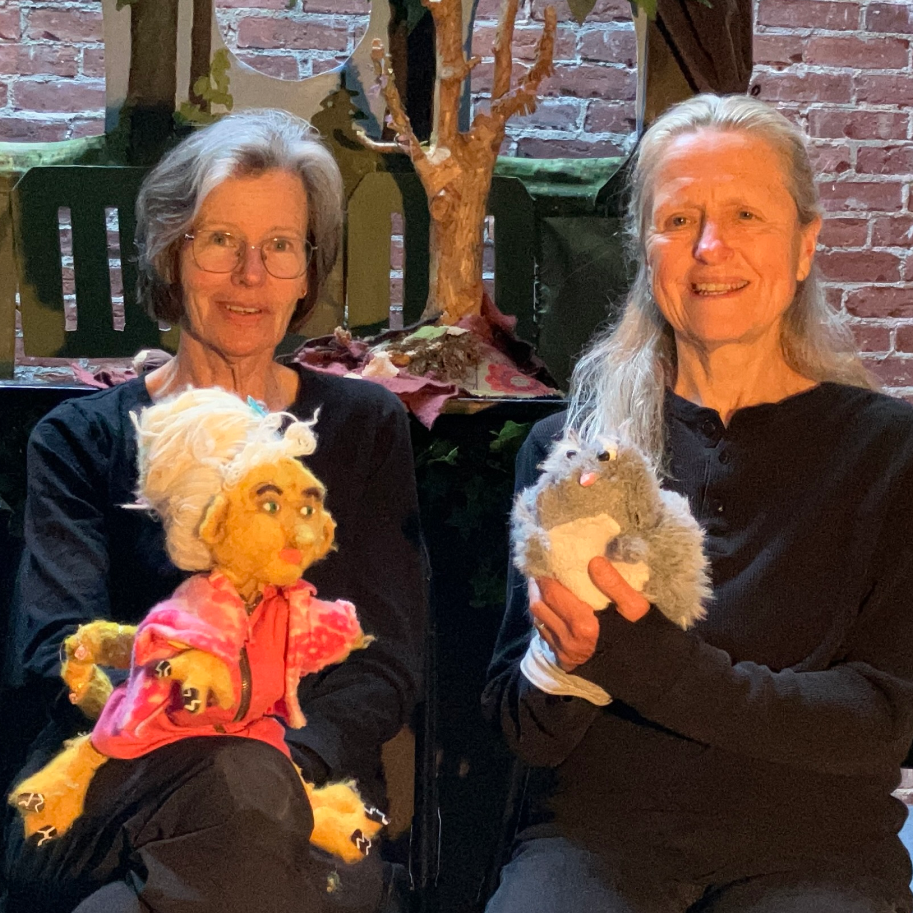 Margaret Moody and Ann Wynne with their Puppets
