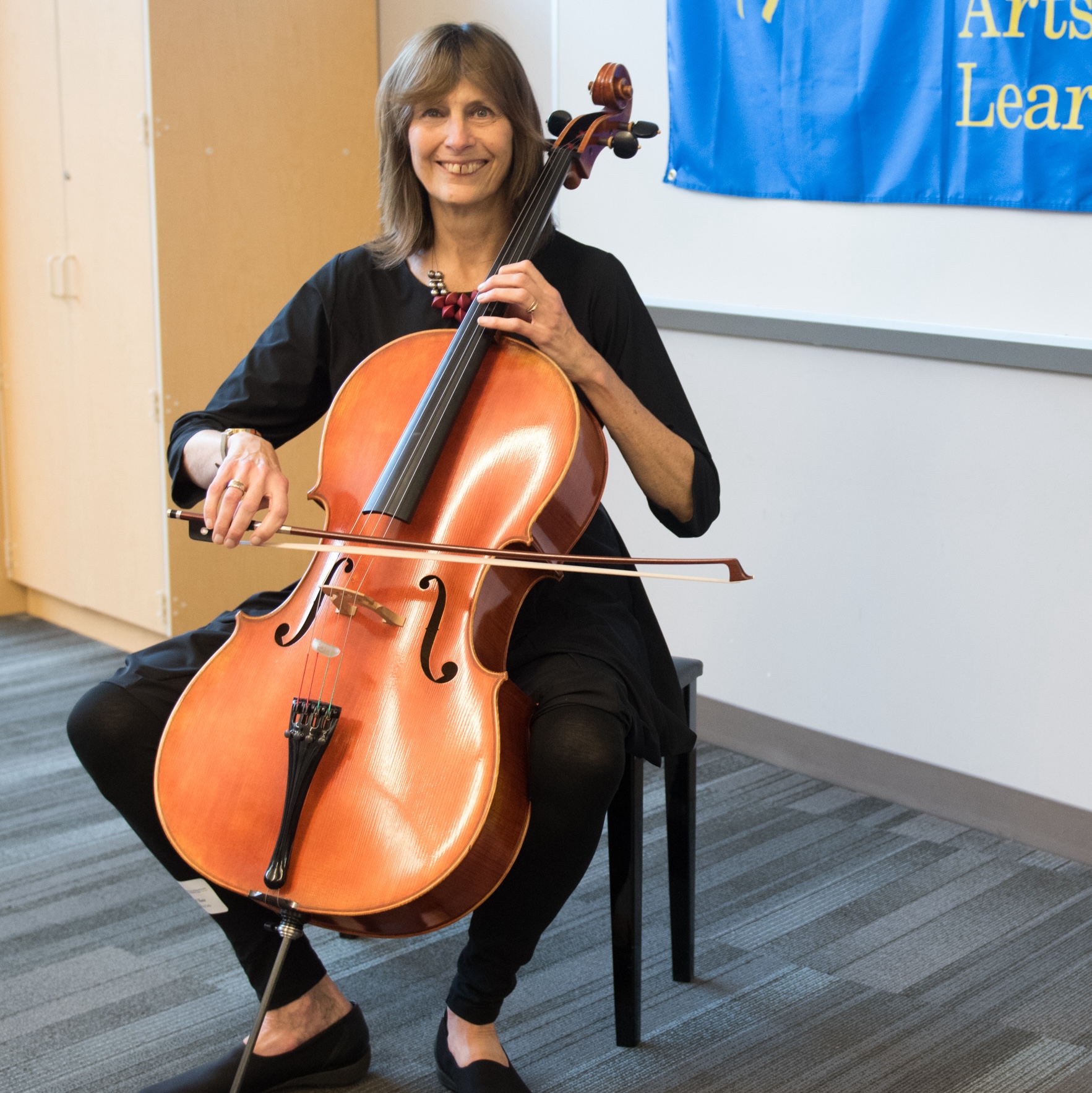 Nancy Hair's Talking Cello program teaches storytelling through music to PreK-3rd graders