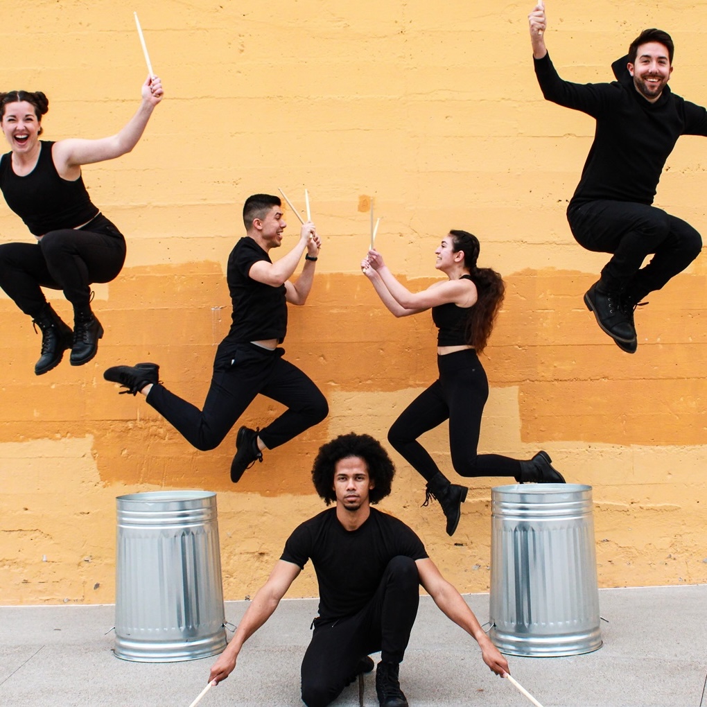 The DrumatiX ensemble plays drums and trash cans